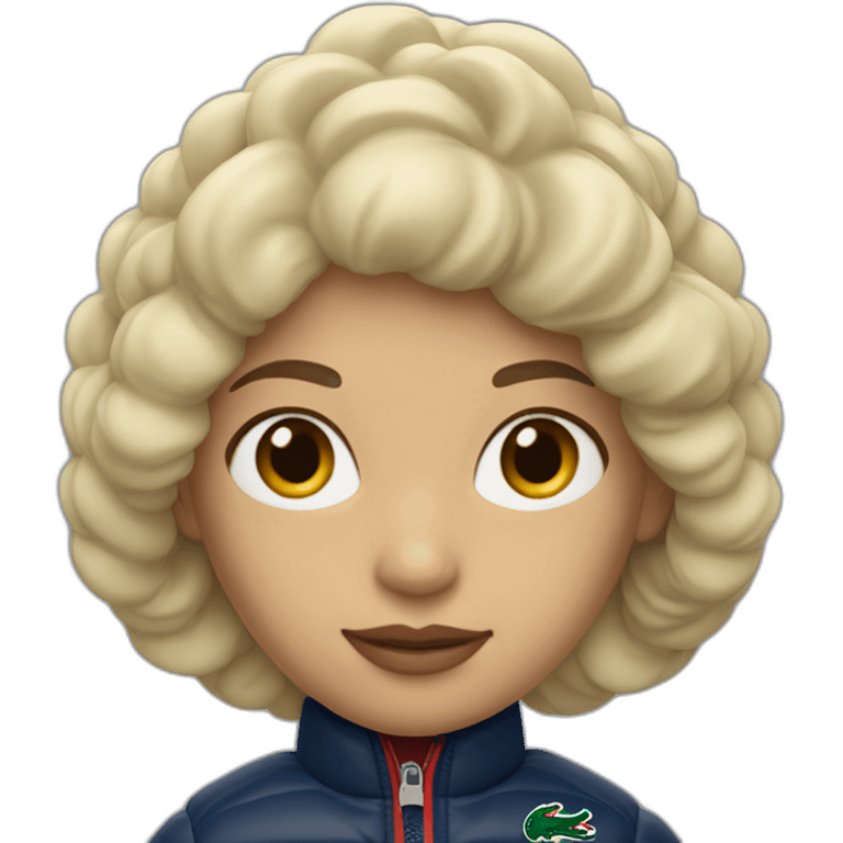 blond latina woman using Lacoste puffer jacket emoji