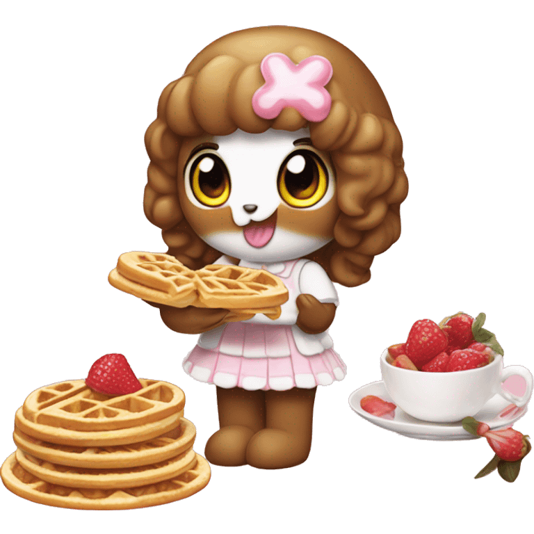 My melody eating waffles emoji