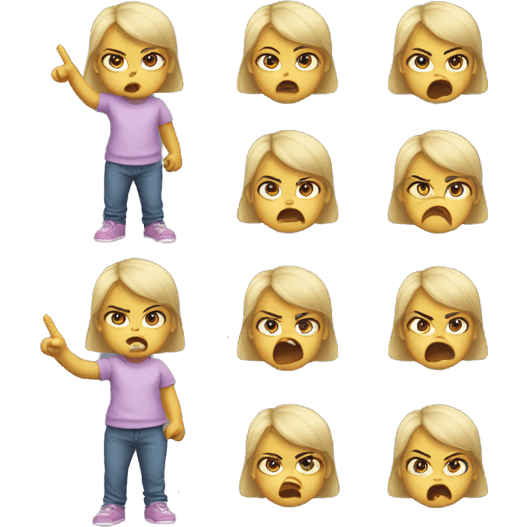 angry baby girl pointing with hand emoji