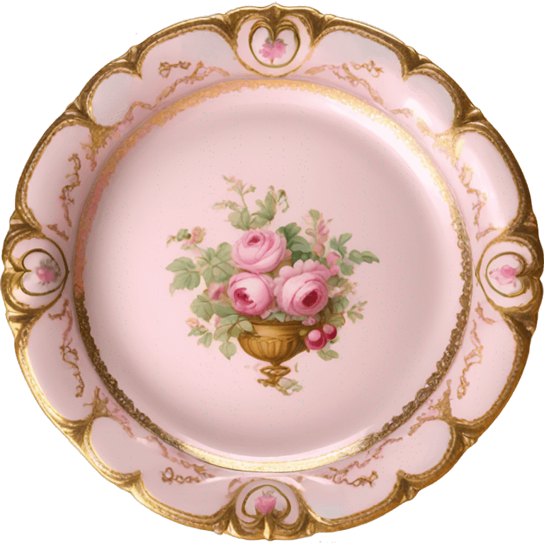 vintage rococo highly detailed pale pink plate emoji