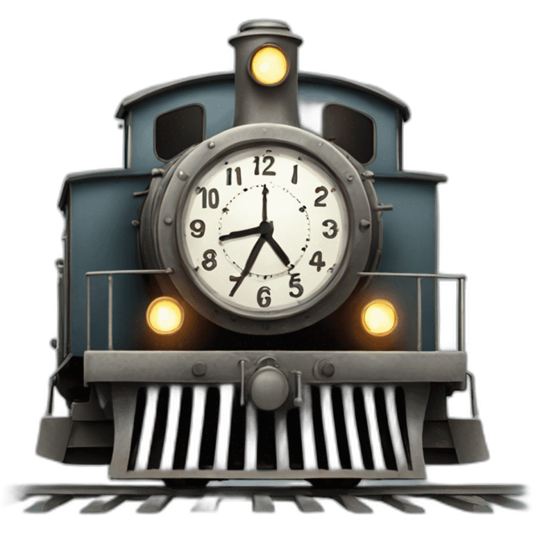 Train with clock emoji