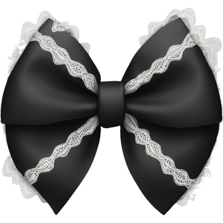 black bow emoji with white lace emoji