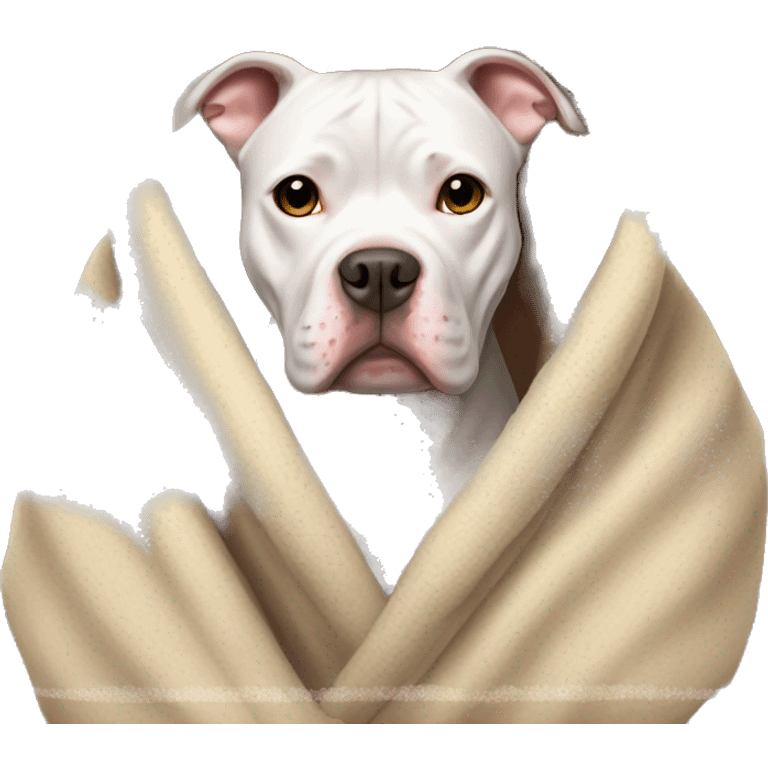 pitbull in a cozy blanket emoji