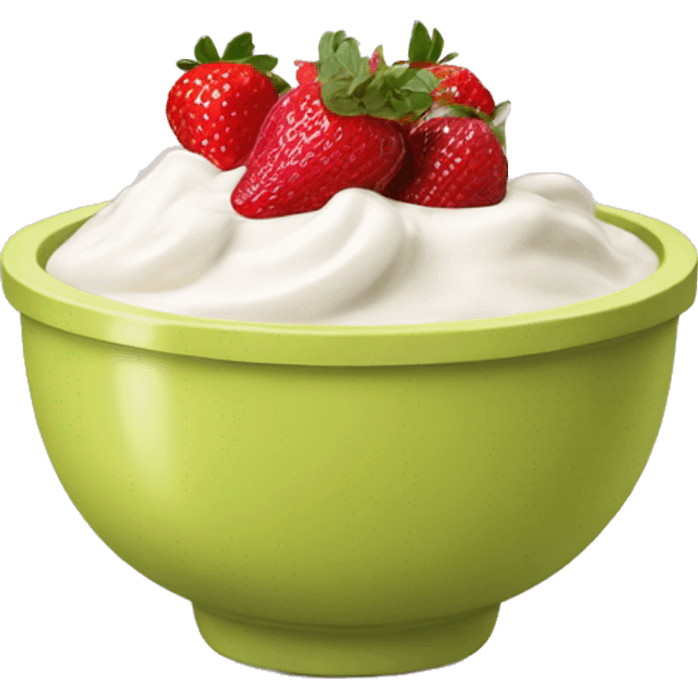 yogurt bowl with strawberries and bananas  emoji