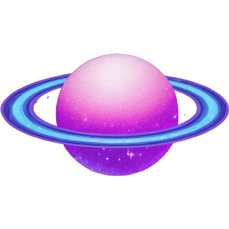 sparkly glittery blue purple and pink glitter planet with white saturn ring emoji