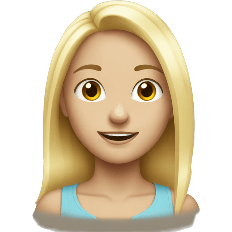 Energetic blonde girl white emoji