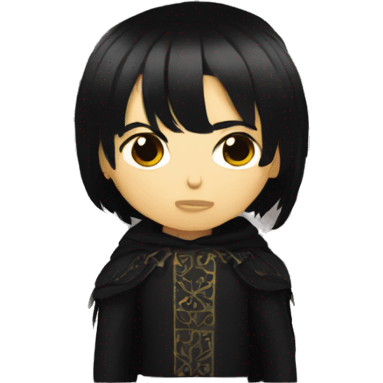 Byzantine Mexican Goth boy with black hair and bangs  emoji