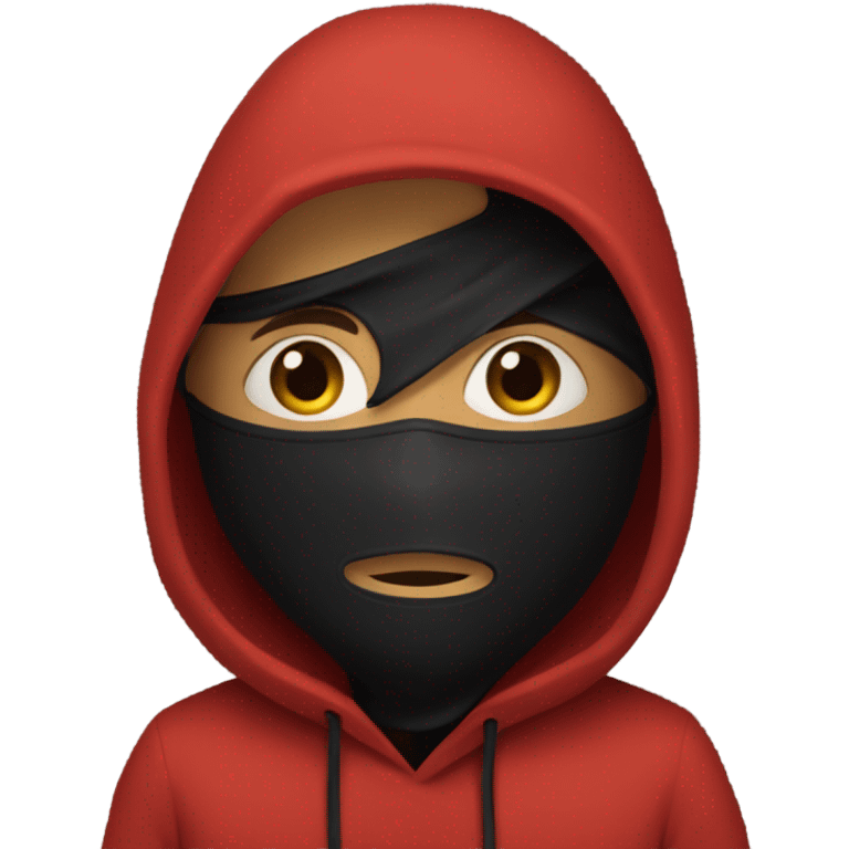 Red hoodie black mask emoji