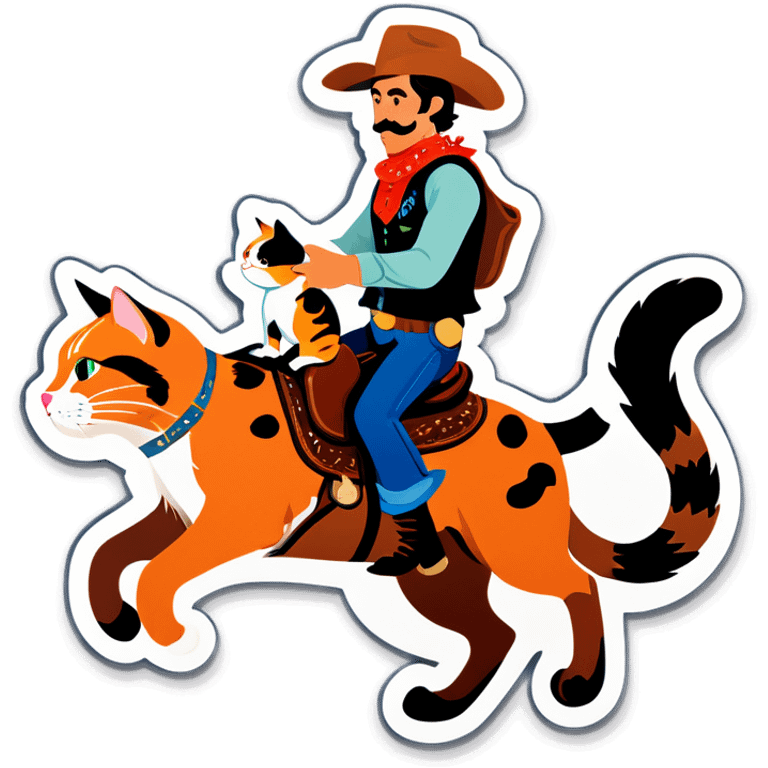 Cowboy riding a cat emoji