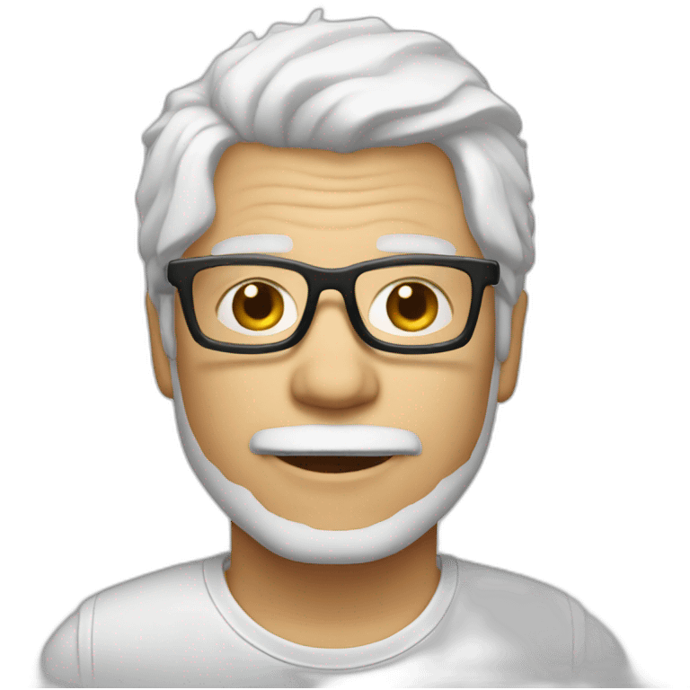 White hair glasses drums  emoji