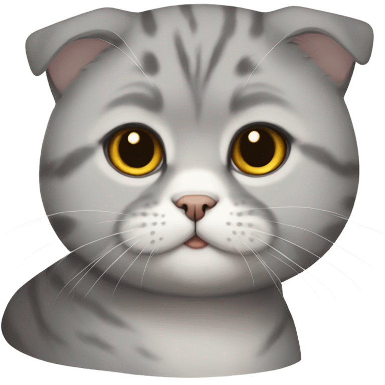 grey Scottish fold cat emoji