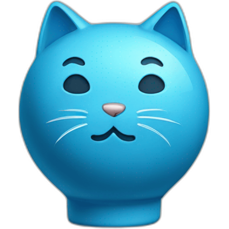 la tête d'un chat qui sort d'un vase bleu emoji