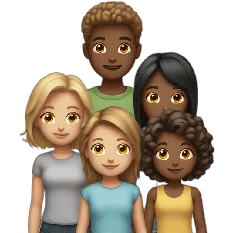 Four girl and one boy emoji