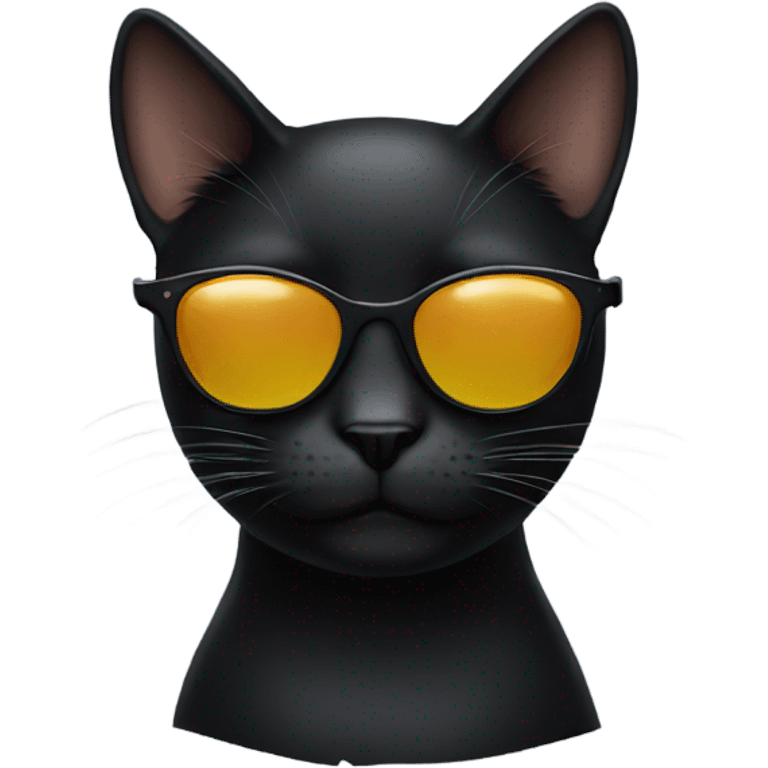 Black cat wearing sunglasses emoji