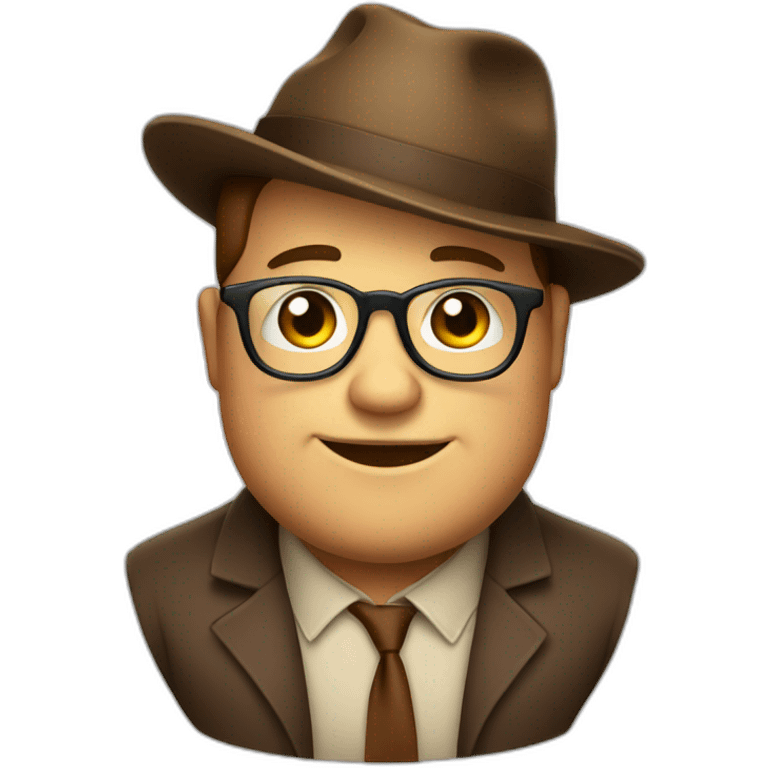 fat smug face with glasses and a brown fedora emoji