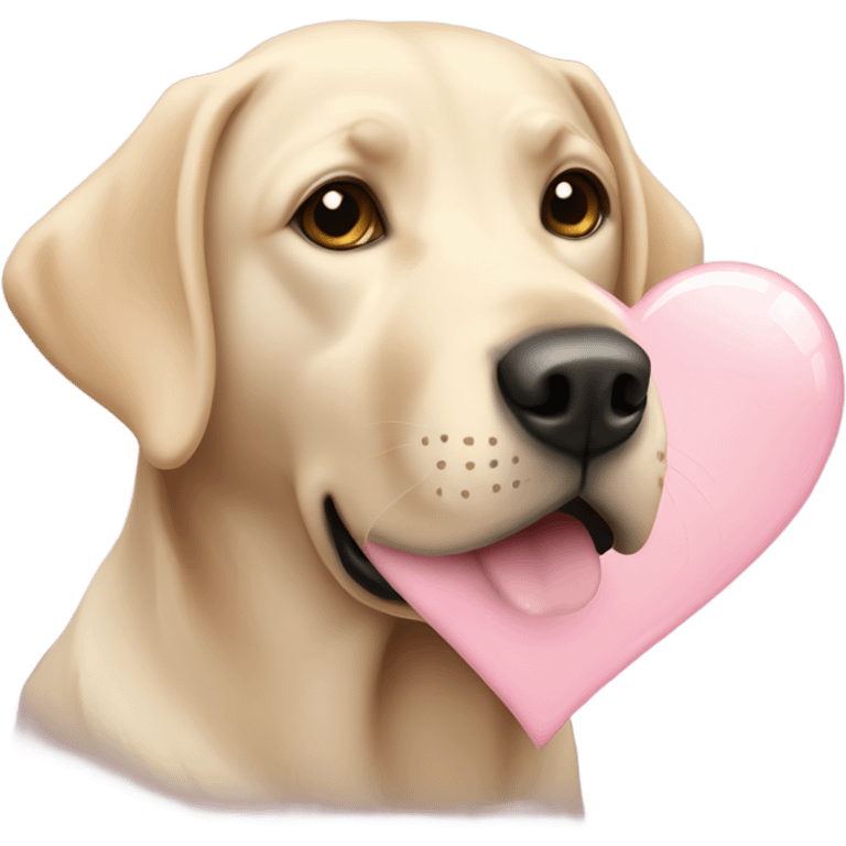 Labrador with light pink heart emoji