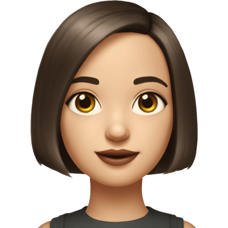 portreit of beautiful girl with bob haircut looks like Natali portman when she was Mathilda from Leon movie emoji