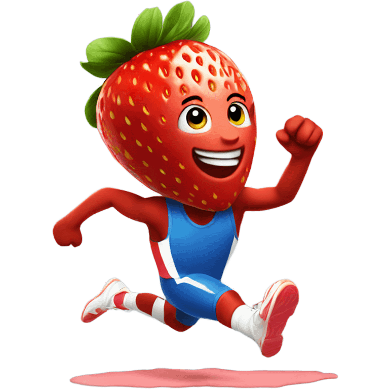 sprinting strawberry joyful  emoji