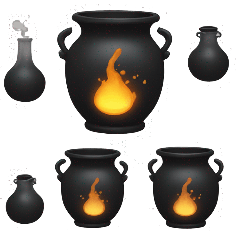 black cauldron with potion emoji