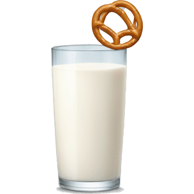 A glass of milk with a pretzel emoji