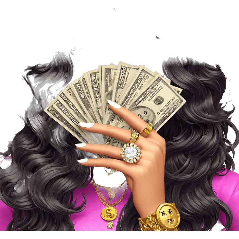 girl with jewelry and money emoji