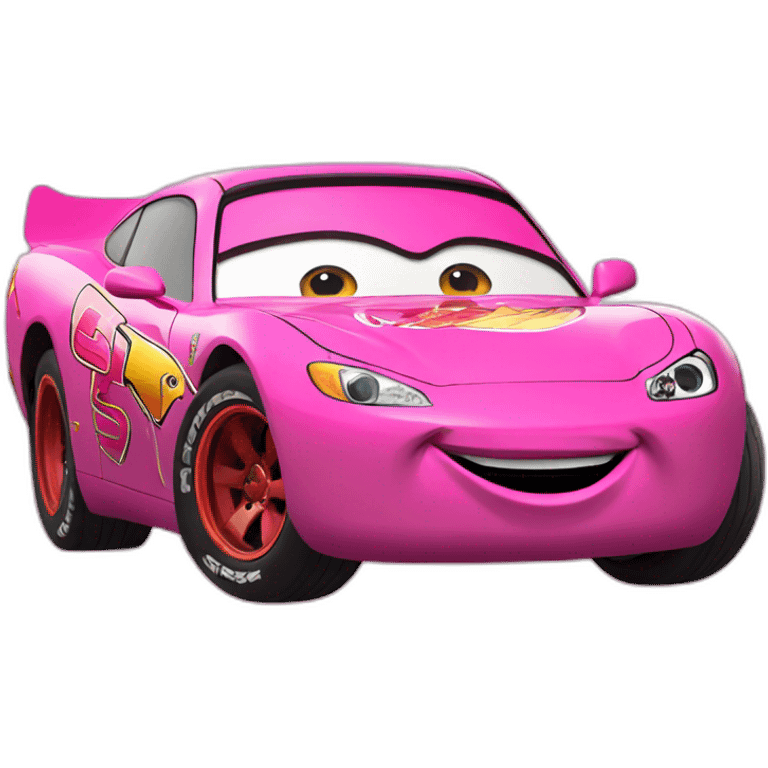 Flash McQueen in pink emoji