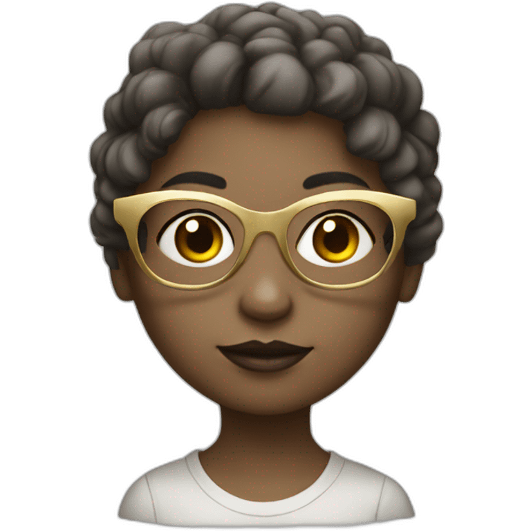 White-skinned girl with gold glasses emoji