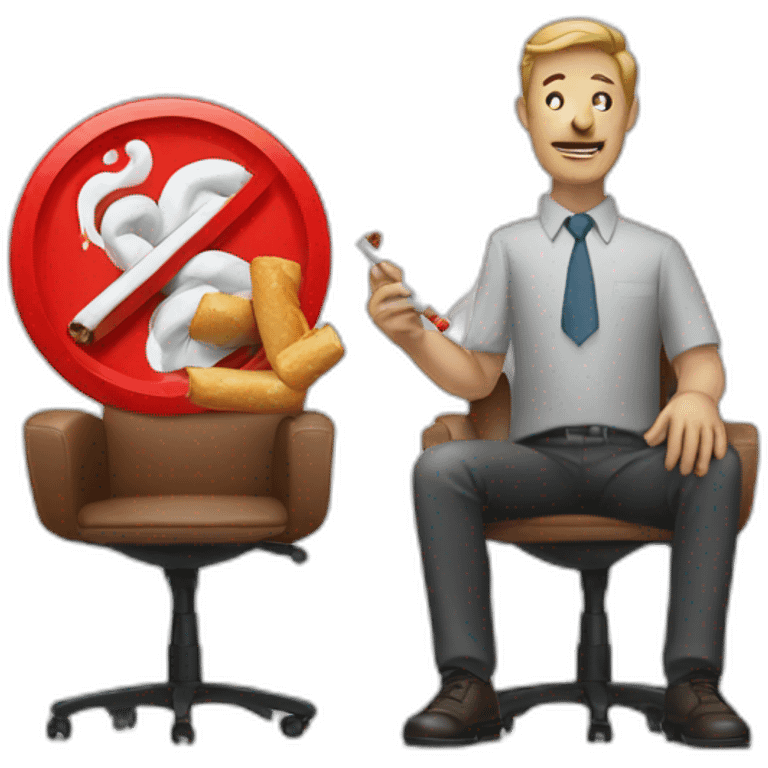 Price man and anti-smoking emoji