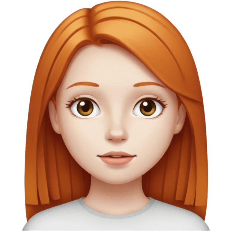 Girl with straight ginger hair and white skin emoji