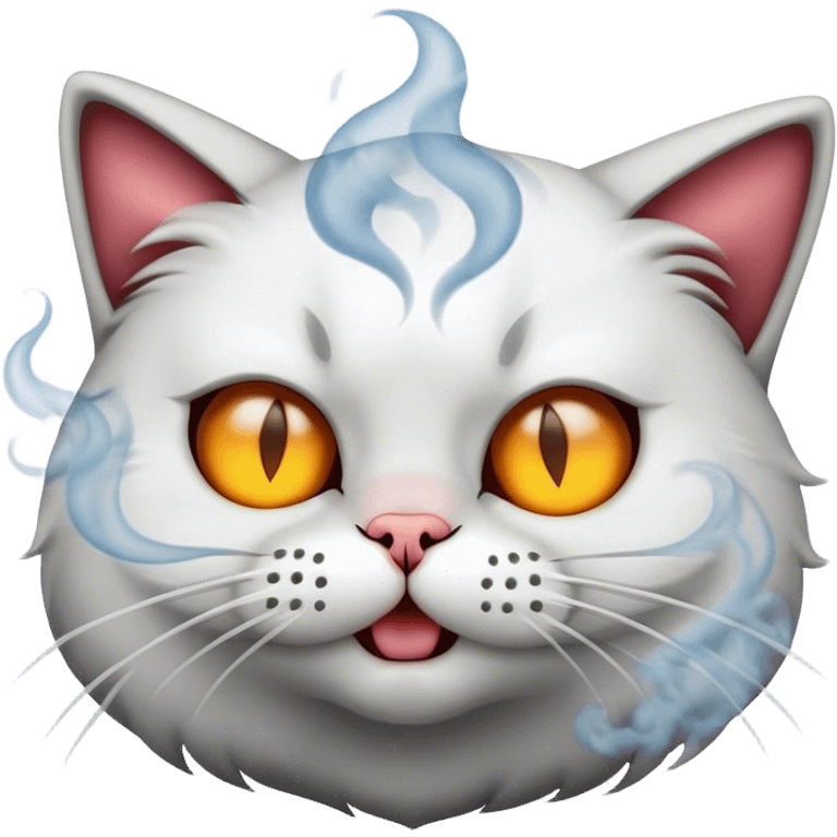 A cat mad with smoke coming out of its nose  emoji