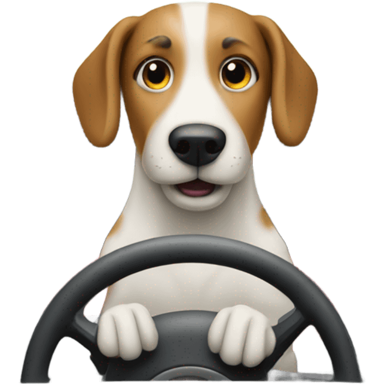 Dog driving a car emoji