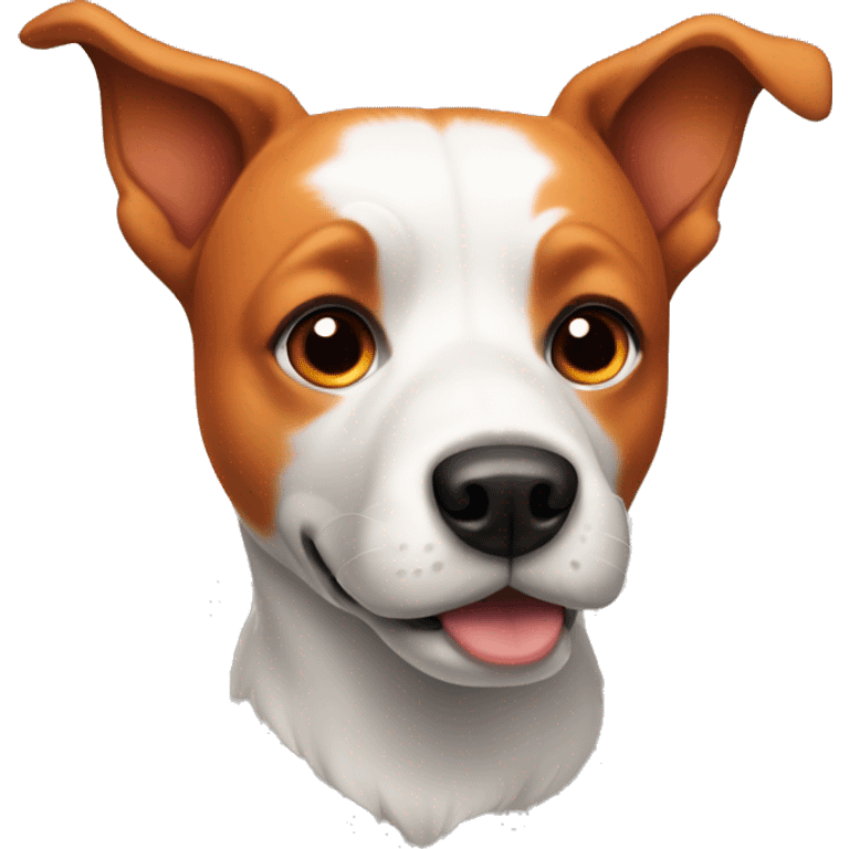 Orange, black, and white dog with pointy ears emoji