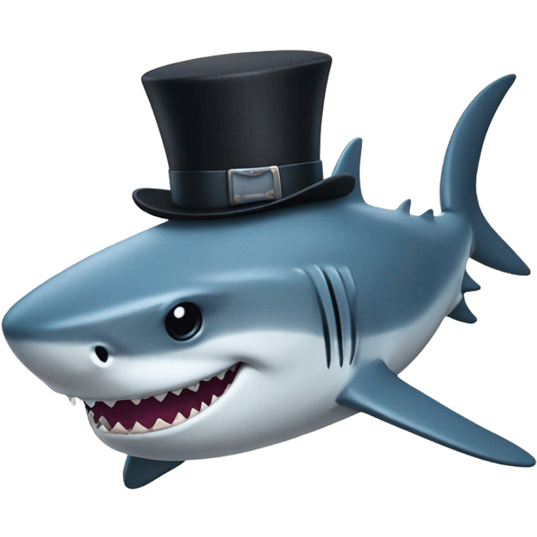 shark with tophat emoji