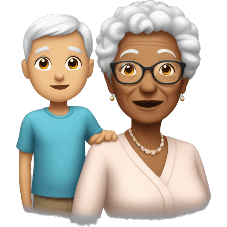 Grandma with her grandson emoji