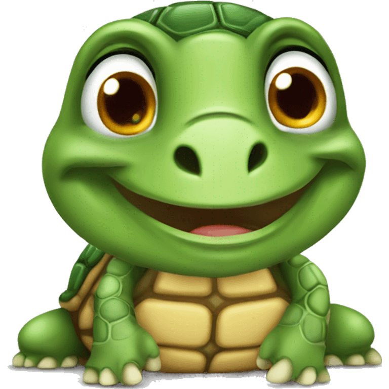 Cheeky mischievous cartoon turtle emoji