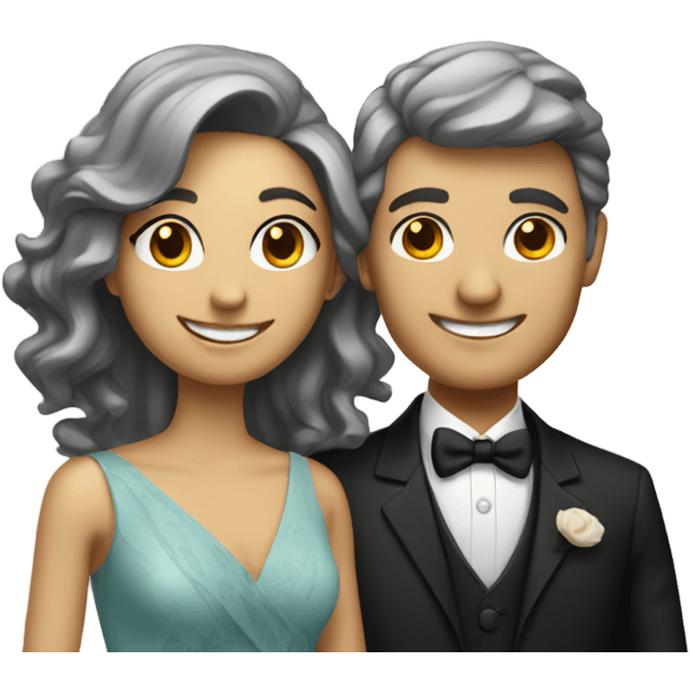 smiling couple in formal wear emoji