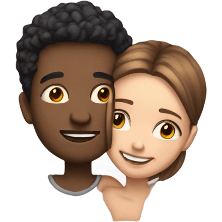 Fair skin cute couple huging emoji