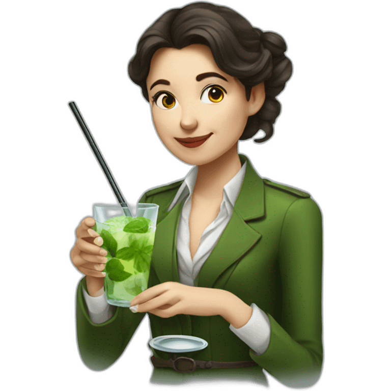 argentine girl sherlock holmes drinking mojito emoji