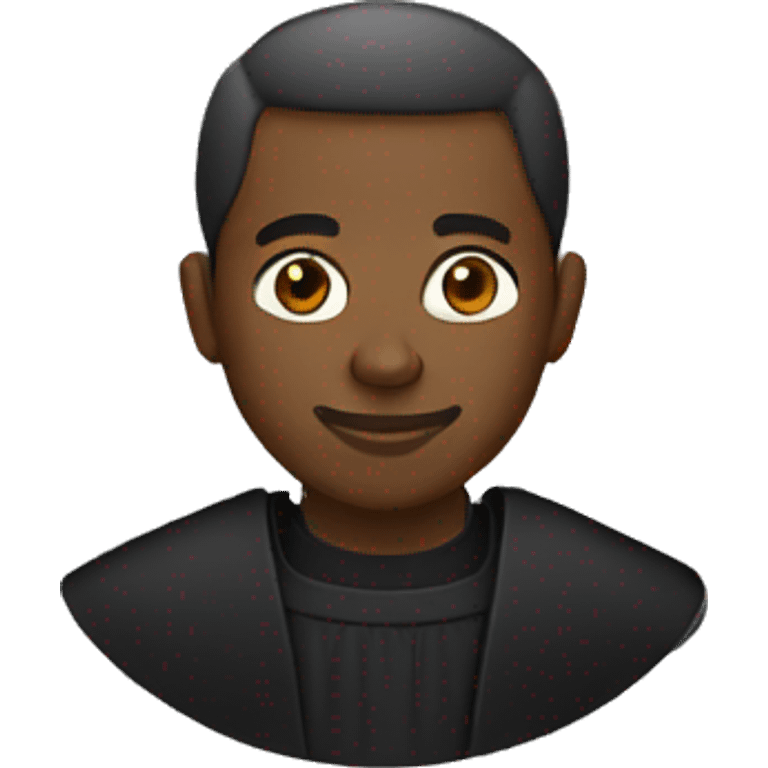 Black man wearing black clerical clothing emoji