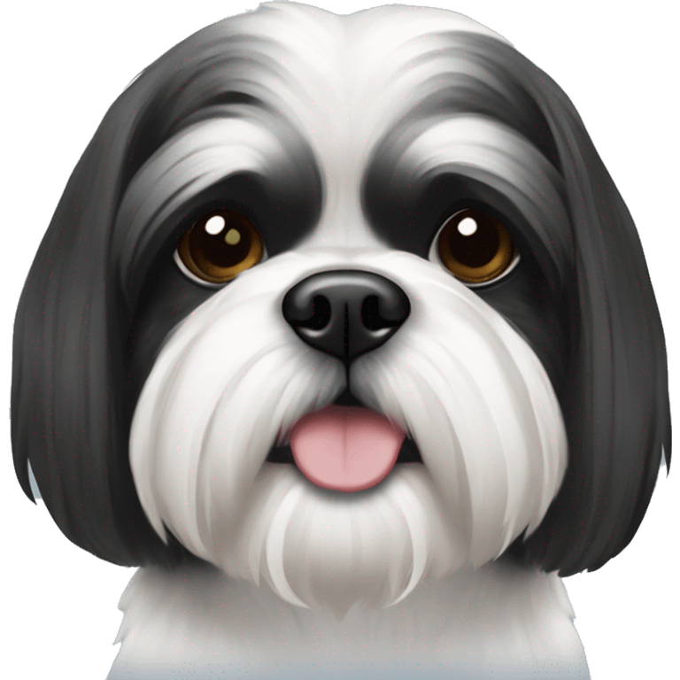 Black and white shihtzu  emoji