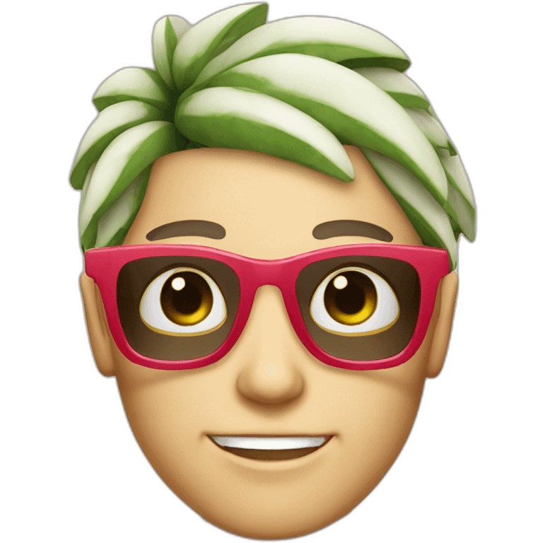 slick hair white skin watermelon glasses emoji