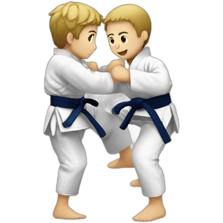 a judoka doing o soto gari on another judoka emoji