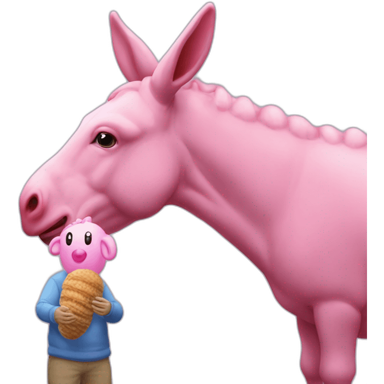 Mr Blobby eating a donkey’s tail emoji