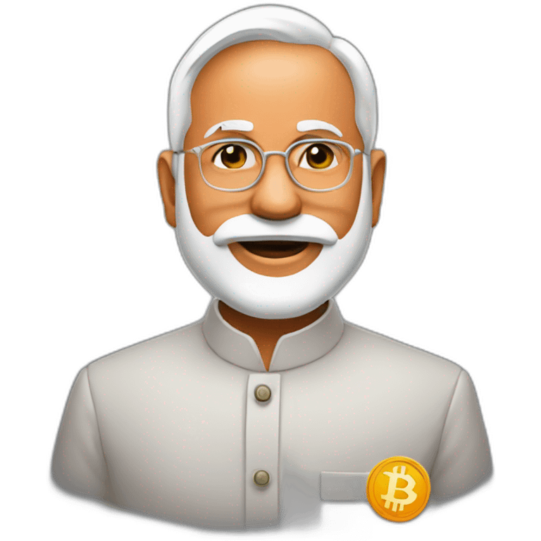 Modi with bitcoin emoji