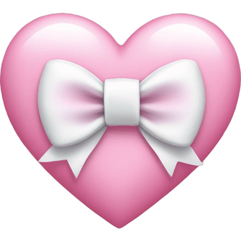 Pink heart with white bow emoji