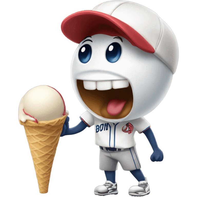 Baseball holding ice cream emoji