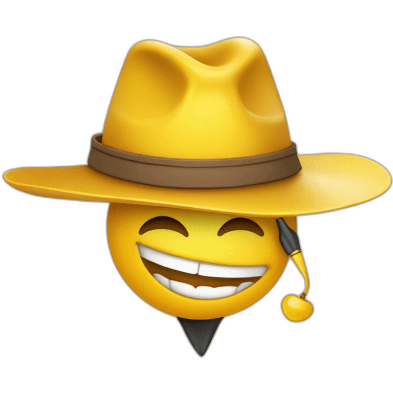 ampolleta sonriente y de color amarillo con sombrero antropomorfisada de cuerpo completo con piernas y brasos vestida de estudiante y sacando fotocopias junto a una fotocopiadora emoji