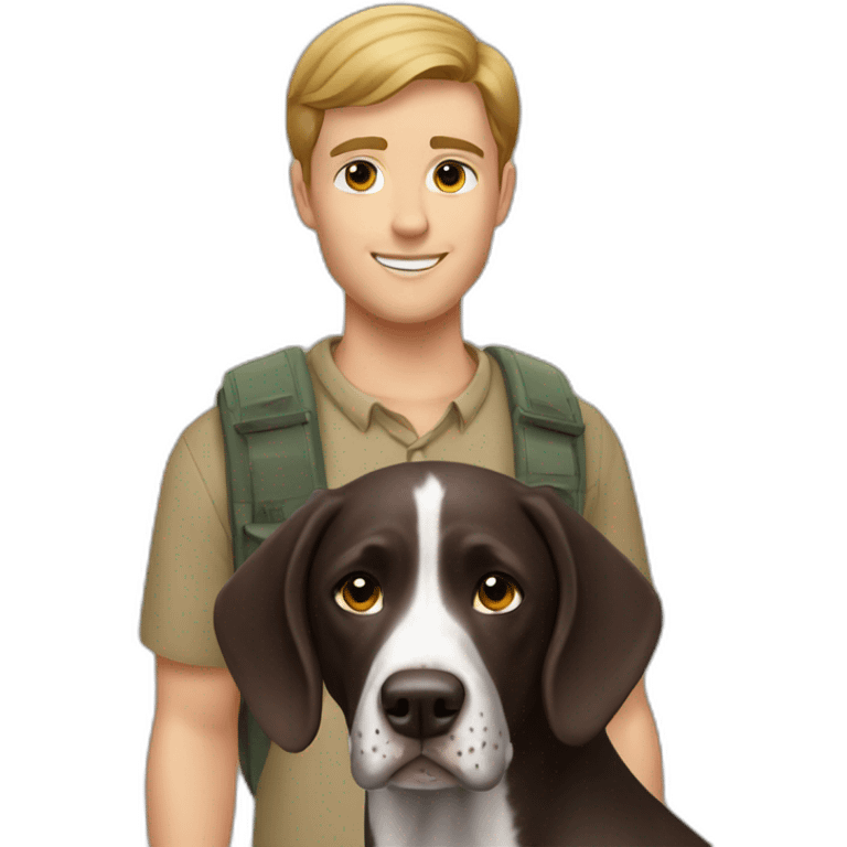 cole and his german short hair pointer named scout emoji