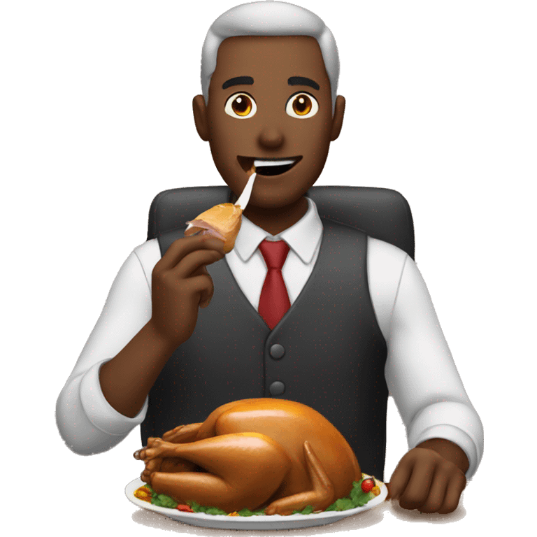 Man eats turkey emoji