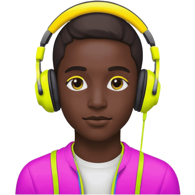 Neon colors headphones emoji